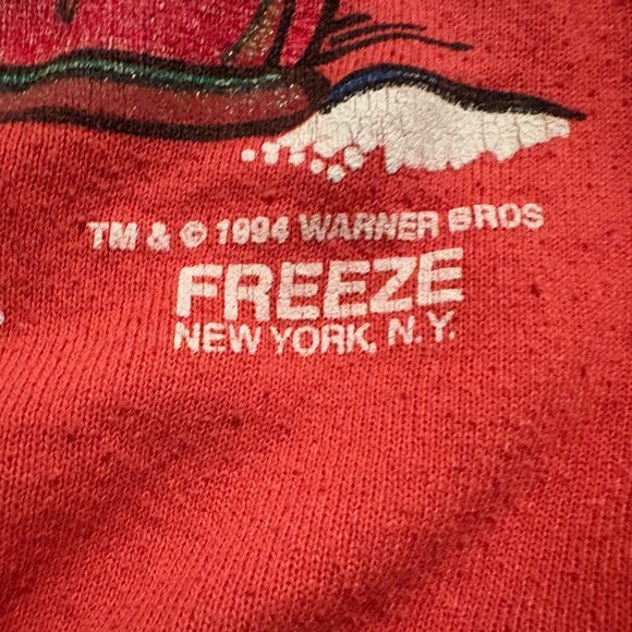 Vintage 1994 Looney Tunes Christmas Sweatshirt Bugs Bunny Daffy - Picture 5 of 6